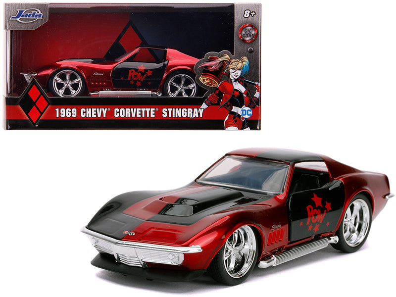 1969 Chevrolet Corvette Stingray "Harley Quinn" "DC Comics" "Hollywood Rides" Series 1/32 Diecast Model Car by Jada