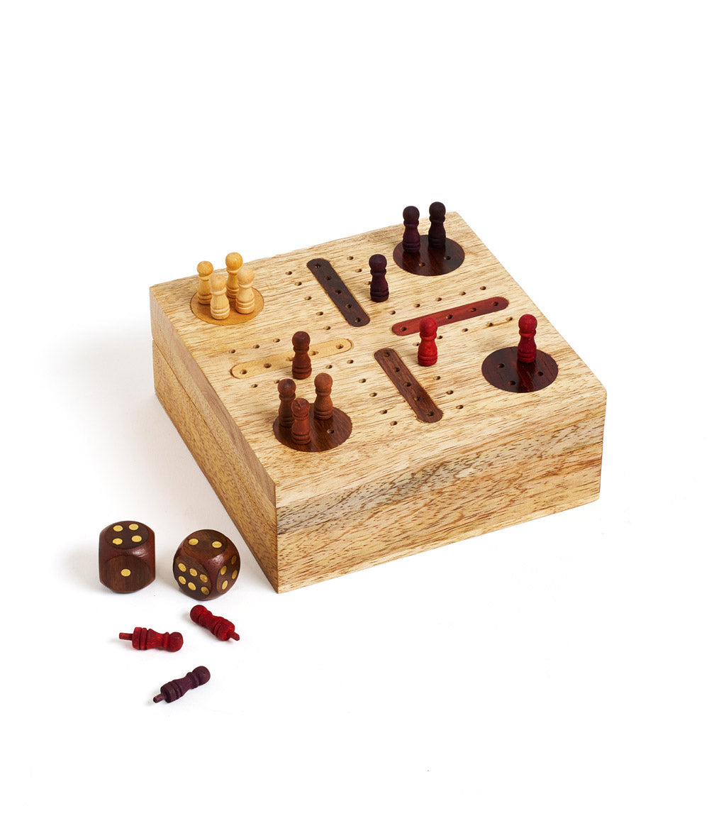 Pachisi Travel Game Set - Hand Carved, Fair Trade by Matr Boomie