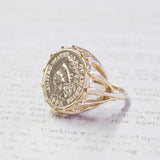 Vintage Ring Indian Head Penny Ring Antique 18k Gold Edwardian Style Handcrafted Coin Jewelry #R137 by PVD Vintage Jewelry