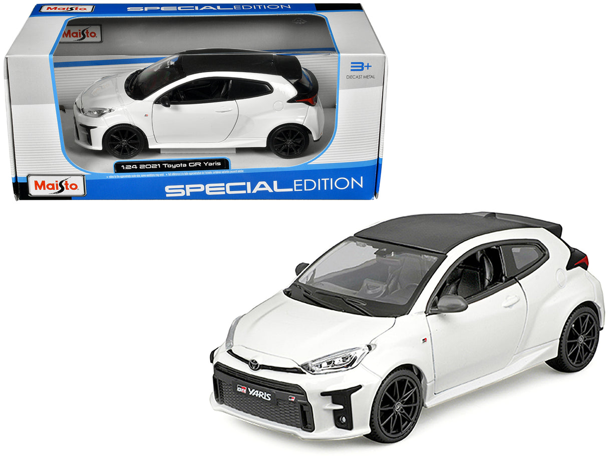 2021 Toyota GR Yaris White with Carbon Top "Special Edition" Series 1/24 Diecast Model Car by Maisto