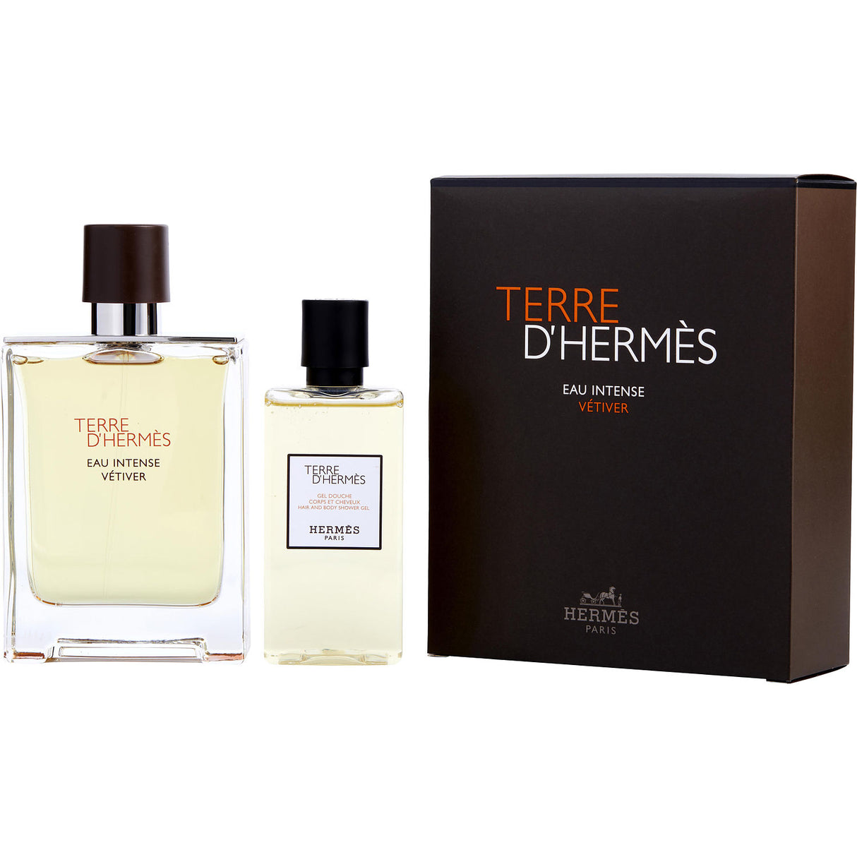 TERRE D'HERMES EAU INTENSE VETIVER by Hermes - EAU DE PARFUM SPRAY 3.3 OZ & SHOWER GEL 2.7 OZ - Men