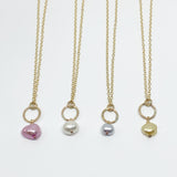 Pearl Drop Charm Necklace by Jennifer Cervelli Jewelry