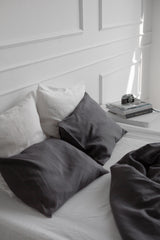 Linen pillowcase in Charcoal by AmourLinen