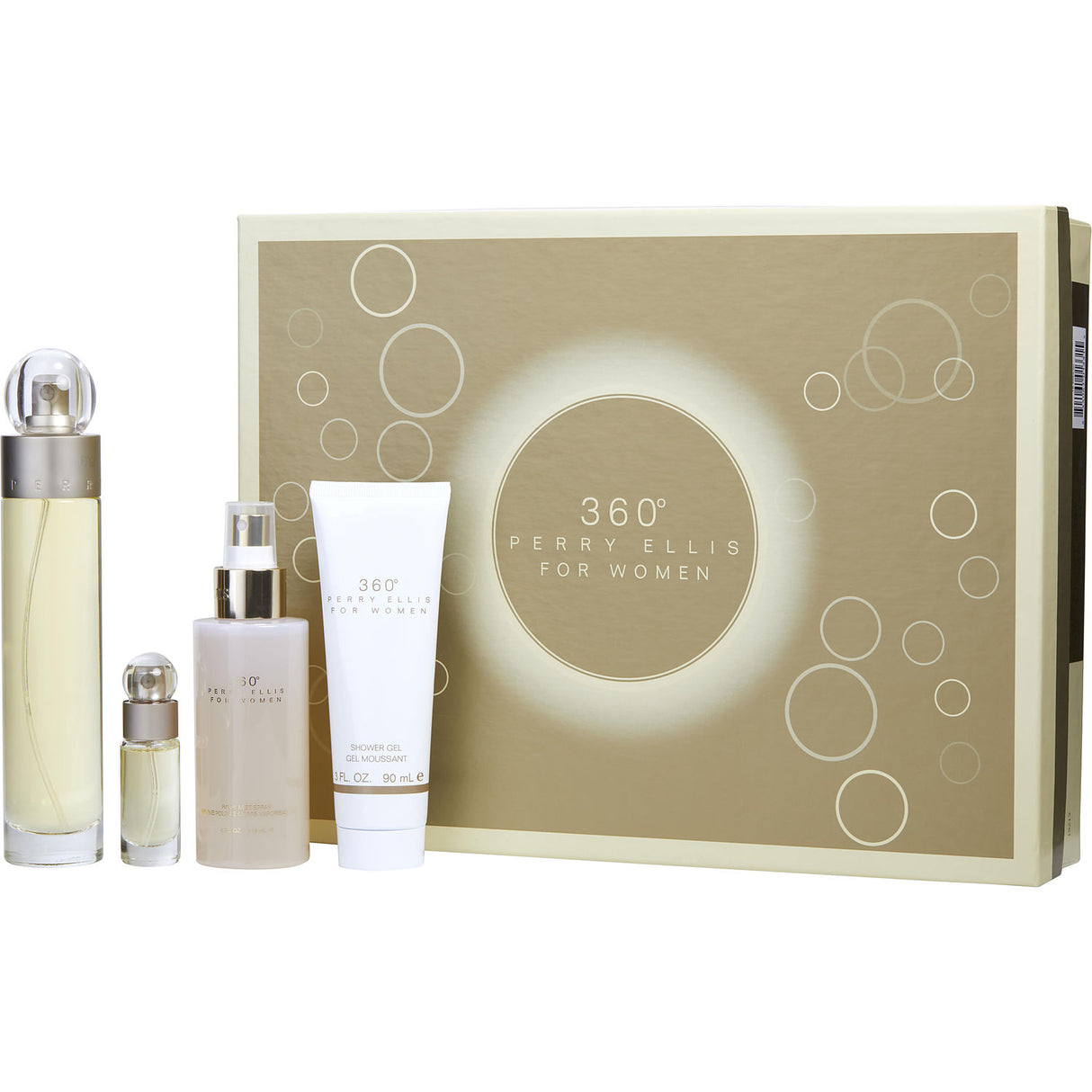 PERRY ELLIS 360 by Perry Ellis - EDT SPRAY 3.4 OZ & BODY MIST 4 OZ & SHOWER GEL 3 OZ & EDT SPRAY 0.25 OZ MINI - Women