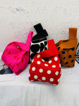 Contrast Color Polka-Dot Bags Accessories Woven Handbag by migunica