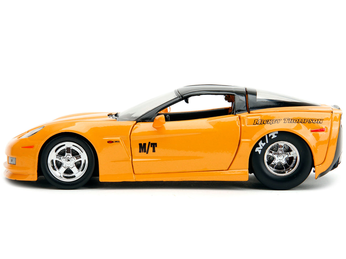 2006 Chevrolet Corvette Yellow with Black Top "Mickey Thompson" "Bigtime Muscle" Series 1/24 Diecast Model Car by Jada