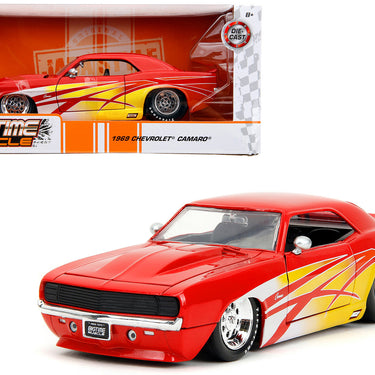 1969 Chevrolet Camaro Red with Graphics "BigTime Muscle" Series 1/24 Diecast Model Car by Jada