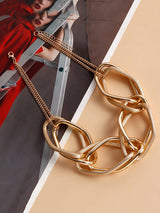 Chains Geometric Solid Color Necklaces Accessories by migunica