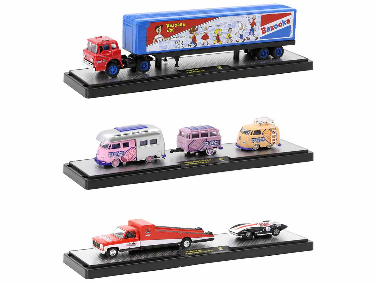 Auto Haulers Set of 3 Trucks Release 69 Limited Edition to 9000 pieces Worldwide 1/64 Diecast Model Cars by M2 Machines