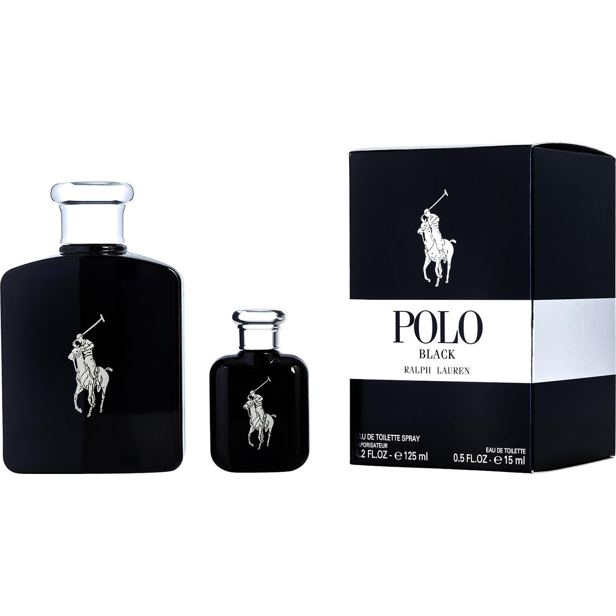 POLO BLACK by Ralph Lauren - EDT SPRAY 4.2 OZ & EDT 0.5 OZ - Men