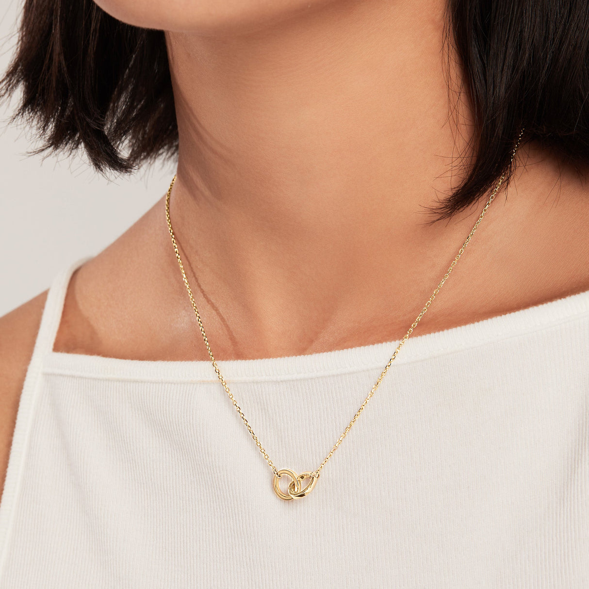 14k Solid Gold Interlocking Necklace by Italic