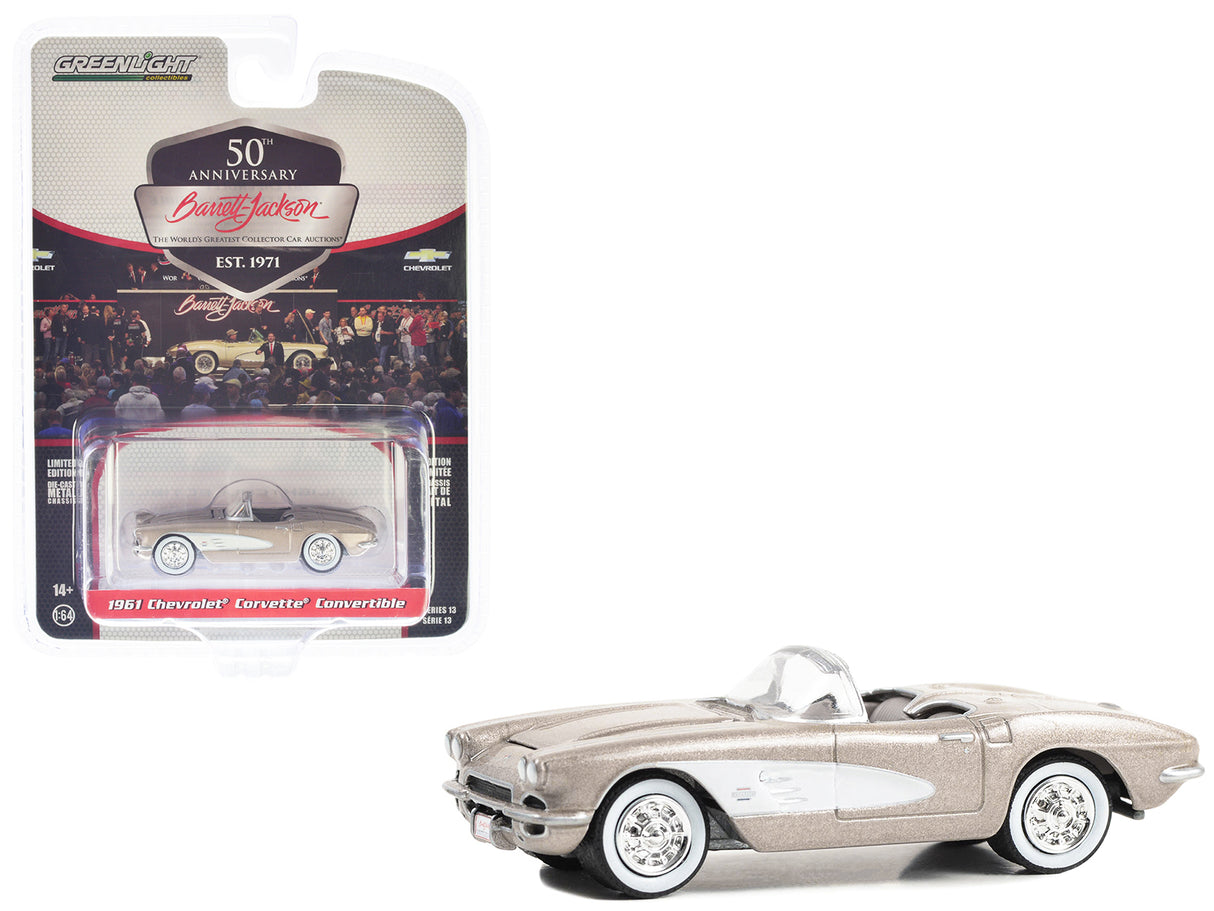 1961 Chevrolet Corvette Convertible Fawn Beige Metallic (Lot #1041) Barrett Jackson "Scottsdale Edition" Series 13 1/64 Diecast Model Car by Greenlight