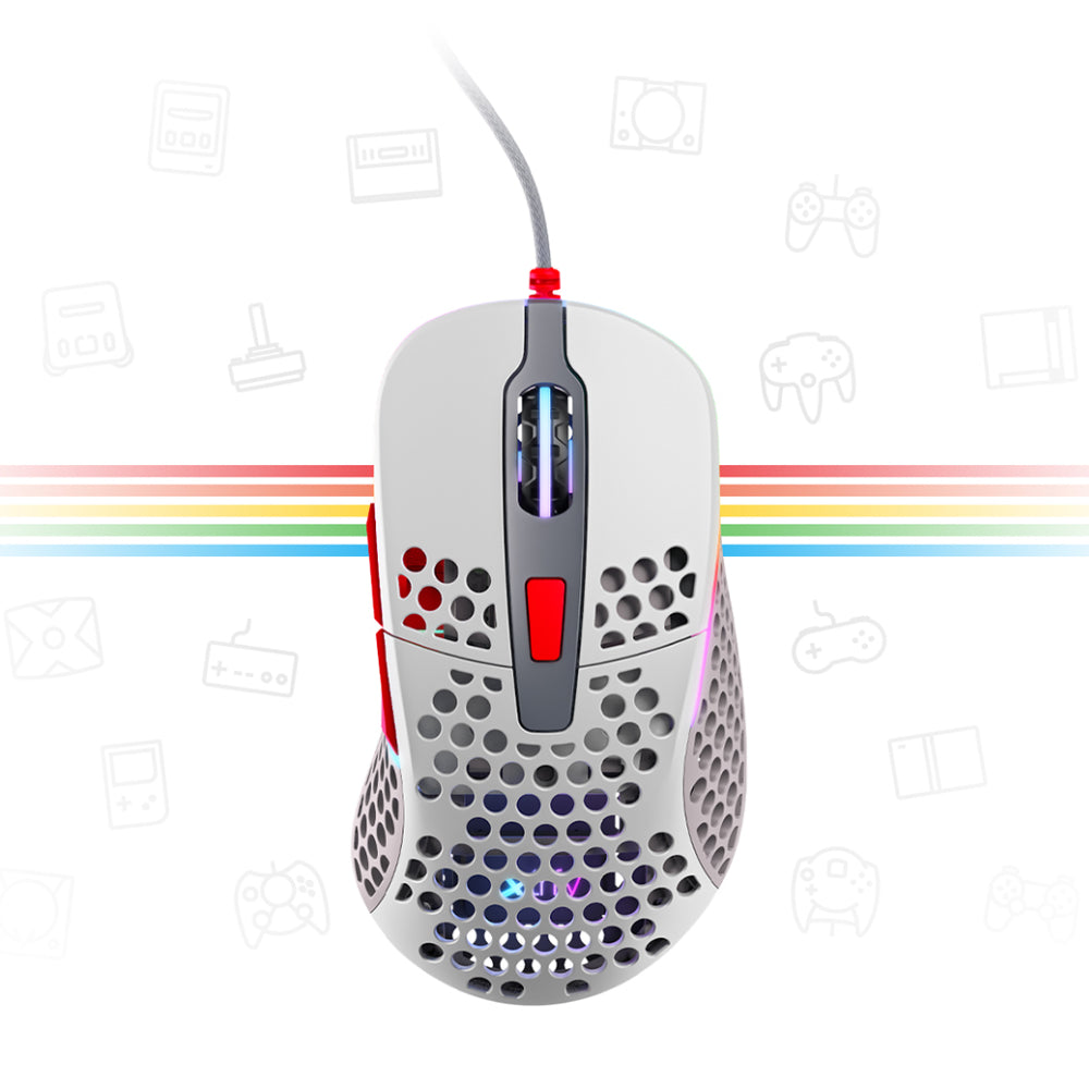 Xtrfy M4 RGB Lightweight Gaming Mouse - Retro by Level Up Desks