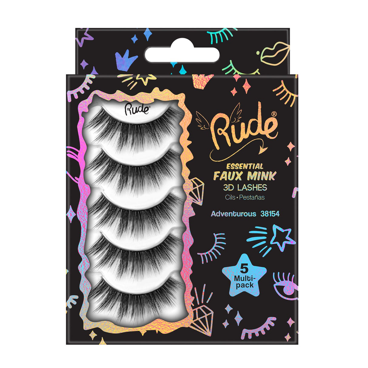 Rude Essential Faux Mink 3D Lashes 5 Multi-Pack - Adventurous