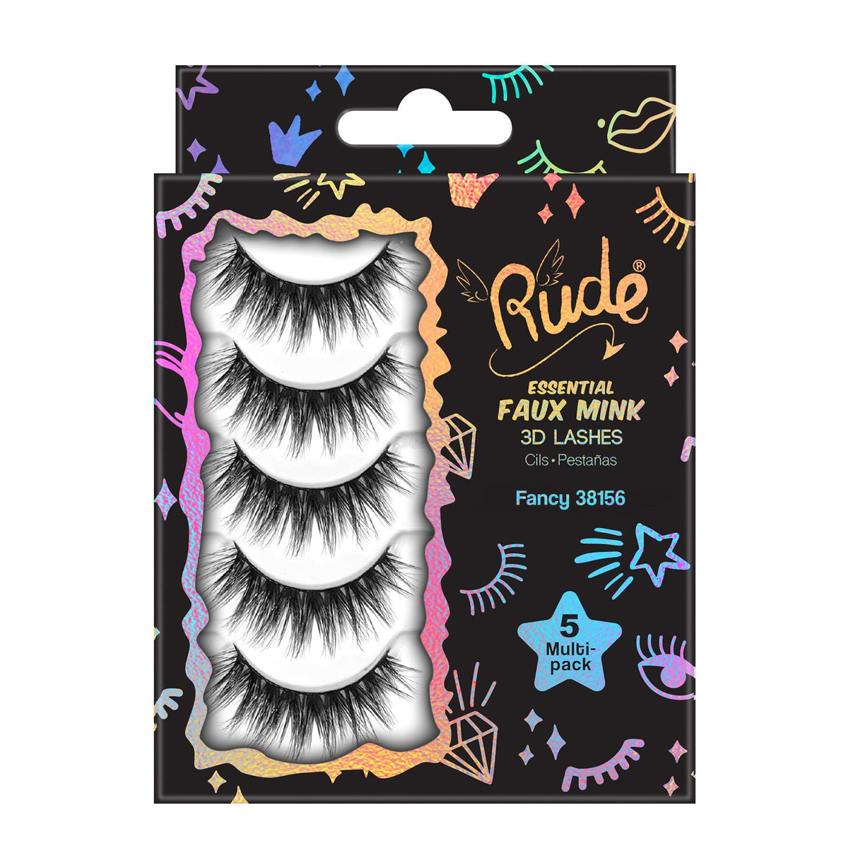 Rude Essential Faux Mink 3D Lashes 5 Multi-Pack - Fancy