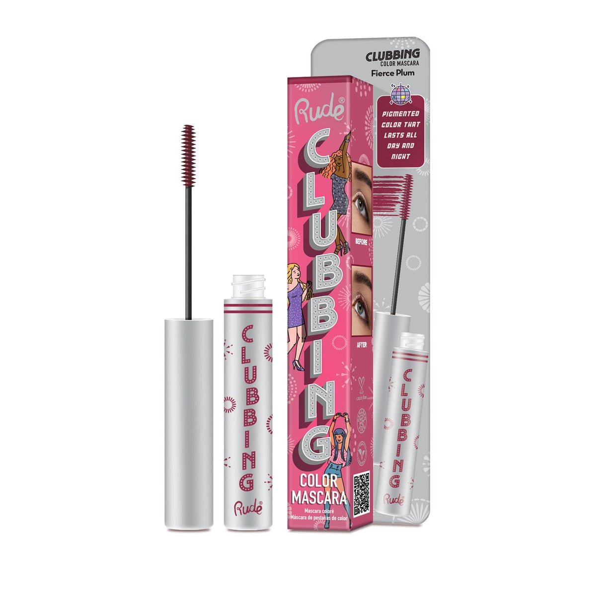 RUDE Clubbing Color Mascara - Fierce Plum