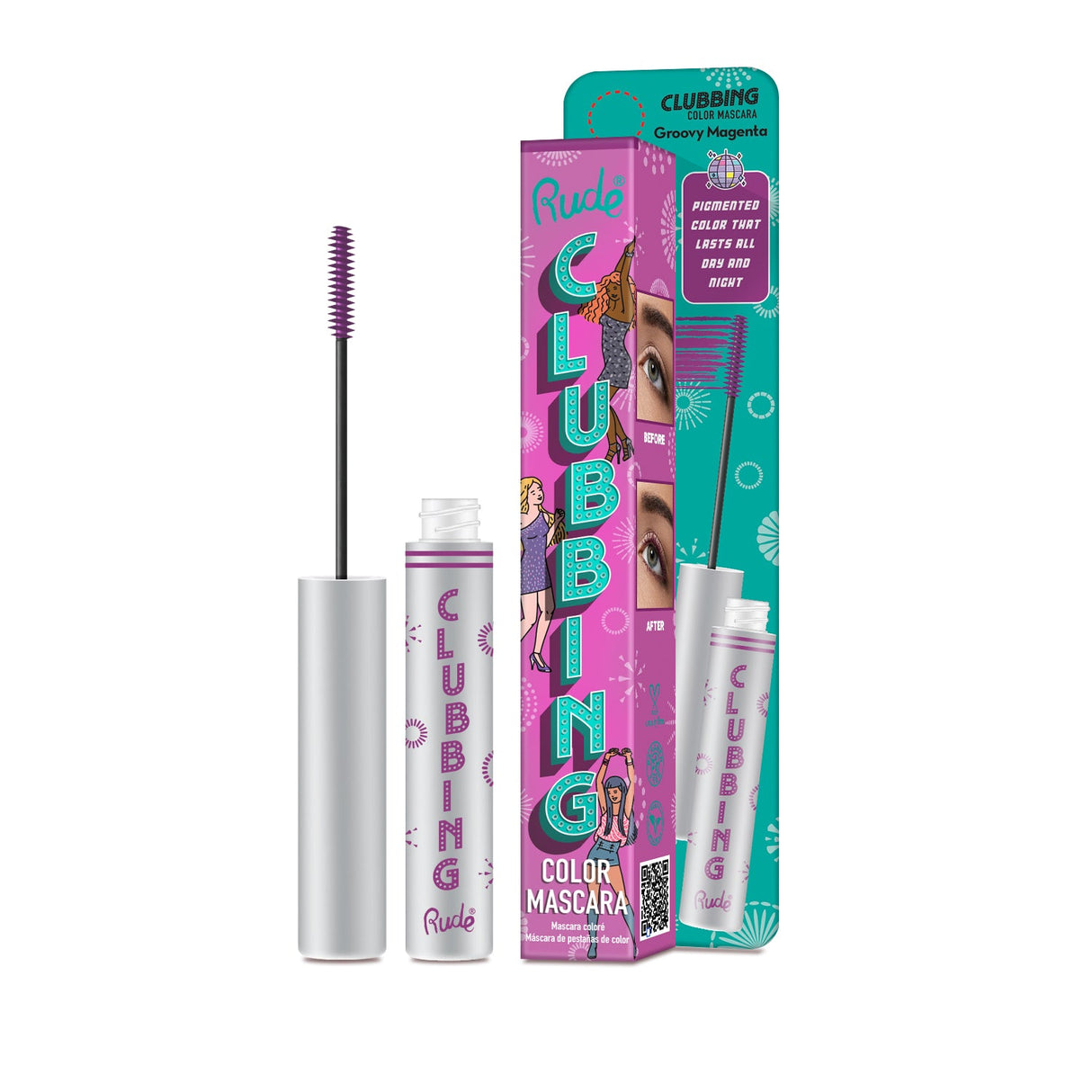 RUDE Clubbing Color Mascara - Groovy Magenta