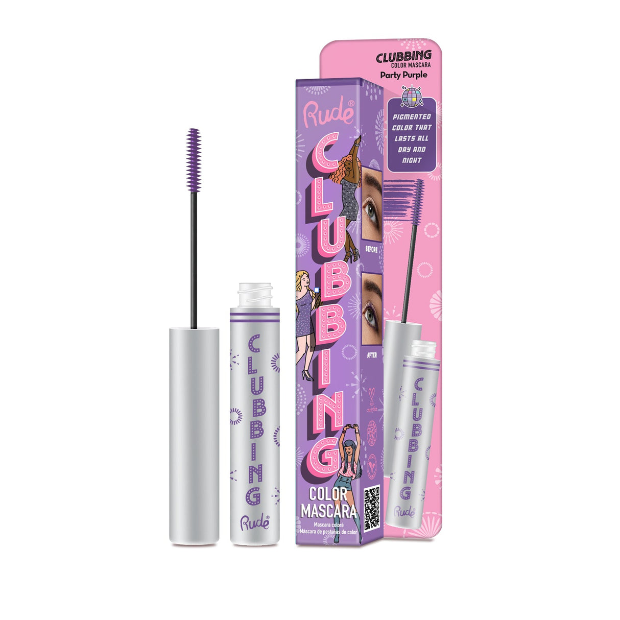 RUDE Clubbing Color Mascara - Party Purple