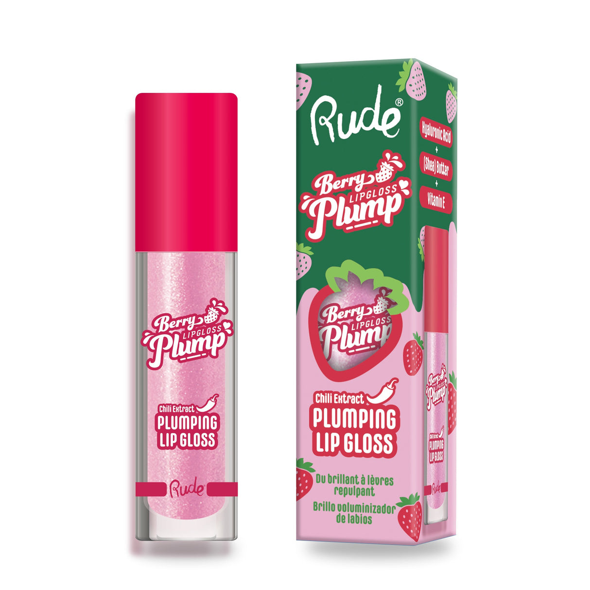 RUDE Berry Plump Plumping Lip Gloss - Pink Sugar