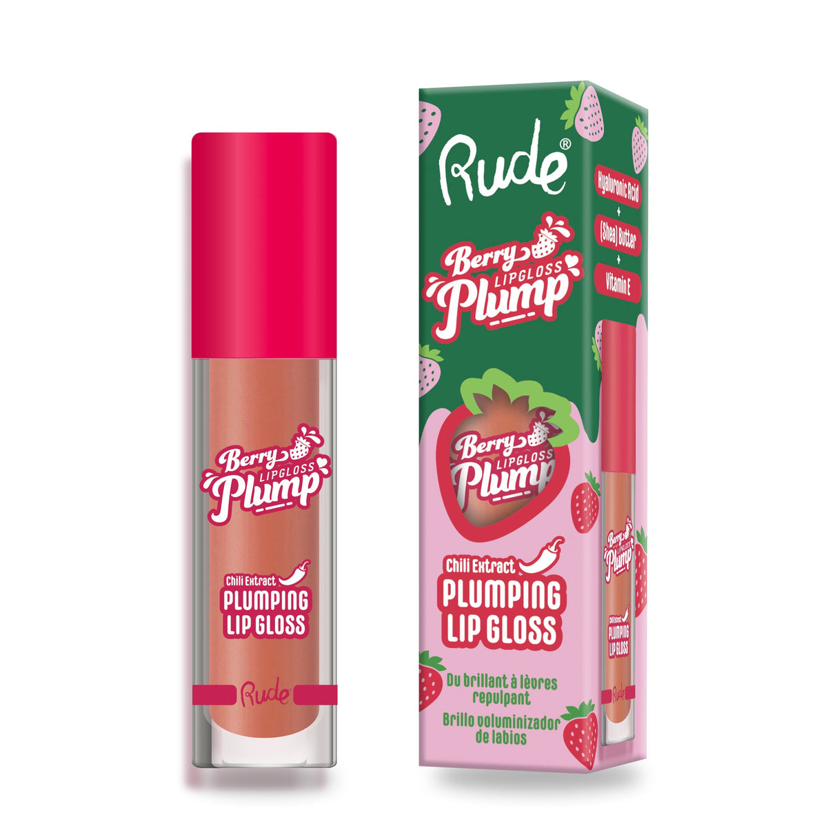 RUDE Berry Plump Plumping Lip Gloss - Bare