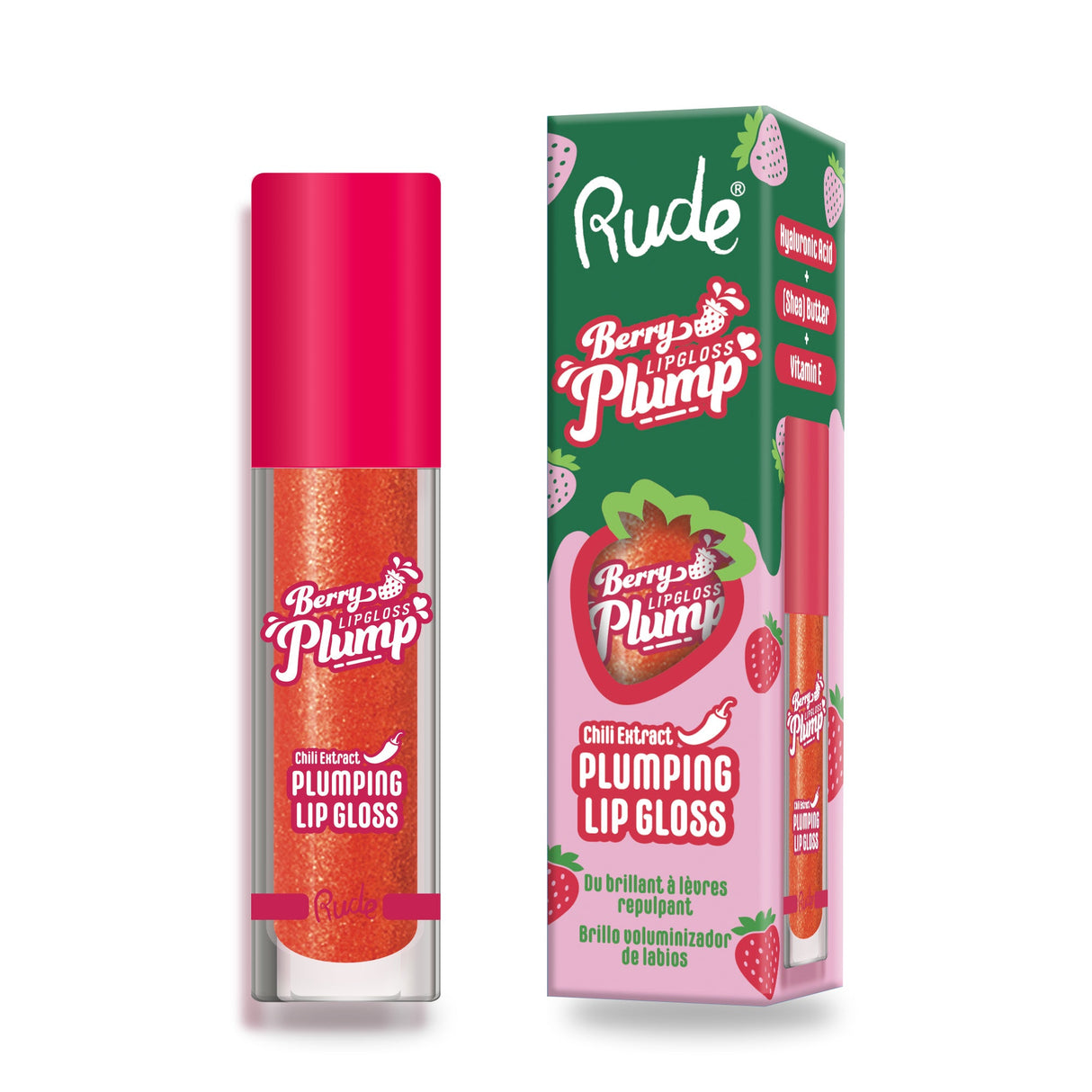 RUDE Berry Plump Plumping Lip Gloss - Cherry Bomb