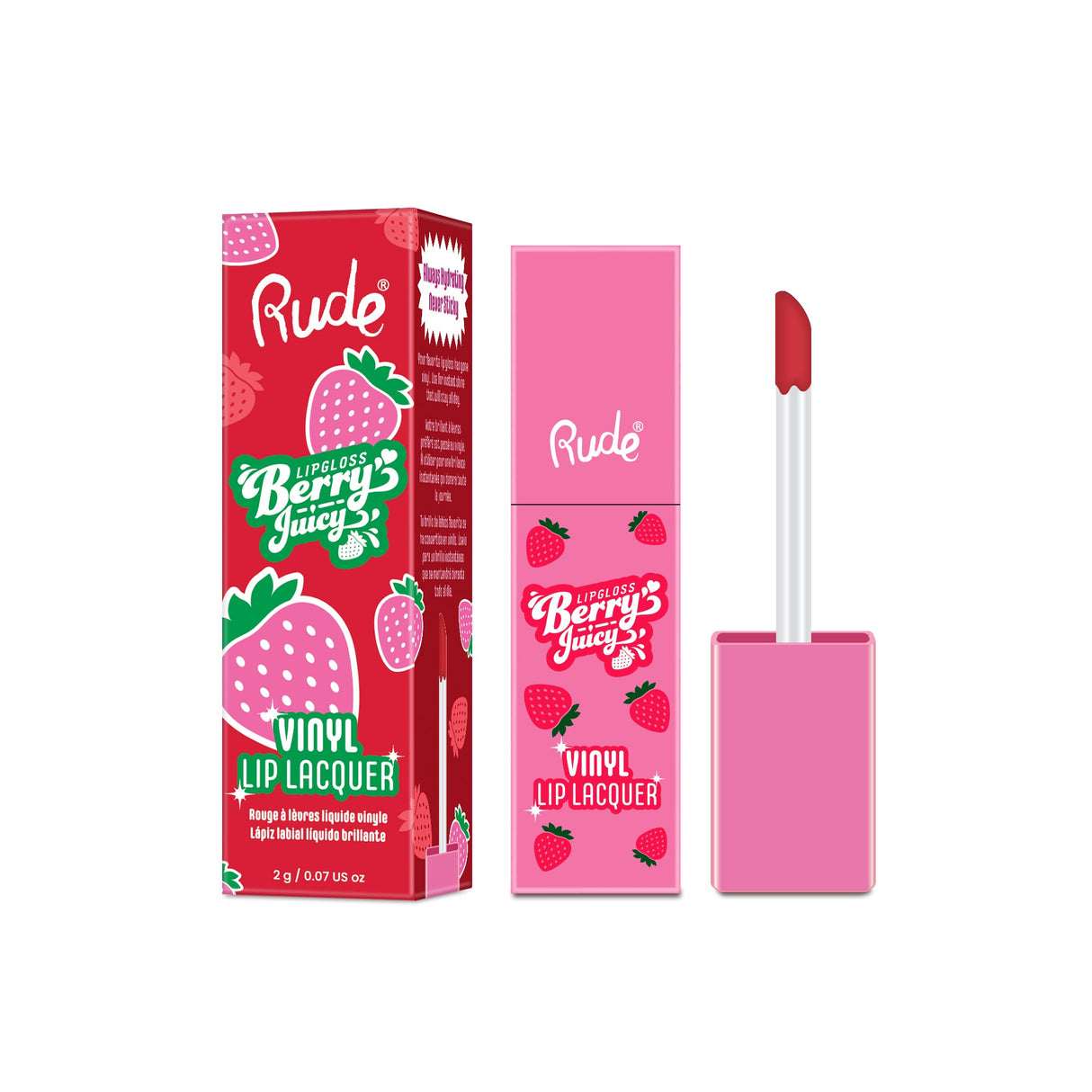 RUDE Berry Juicy Vinyl Lip Lacquer - Ruby Red