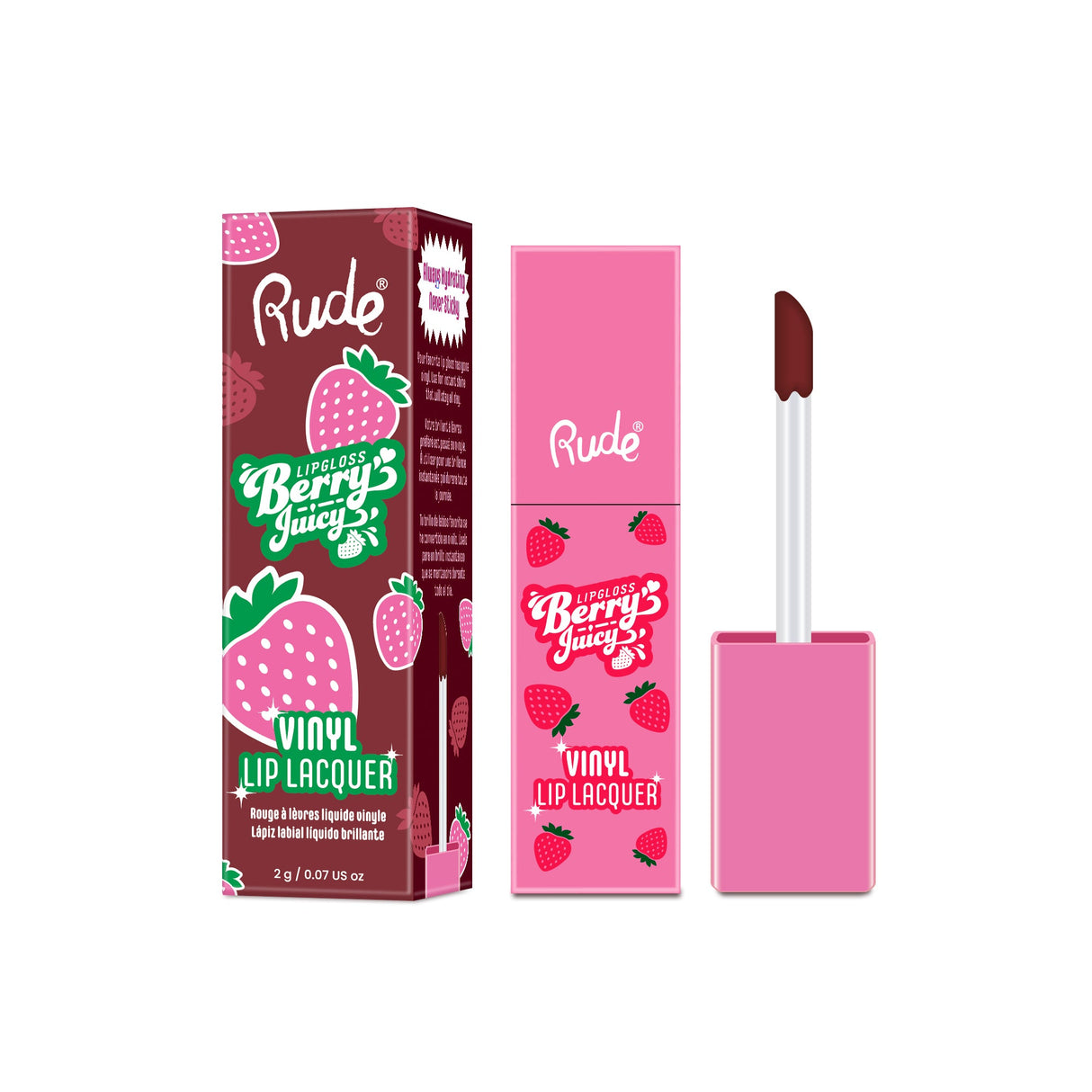 RUDE Berry Juicy Vinyl Lip Lacquer - Cocoa Berry