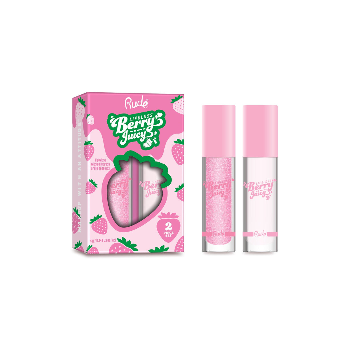 RUDE Berry Juicy Lip Gloss Duo - Flirty / Pure Duo