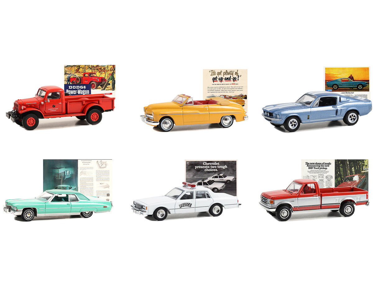 "Vintage Ad Cars" Set of 6 pieces Series 9  1/64 Diecast Model Cars by Greenlight