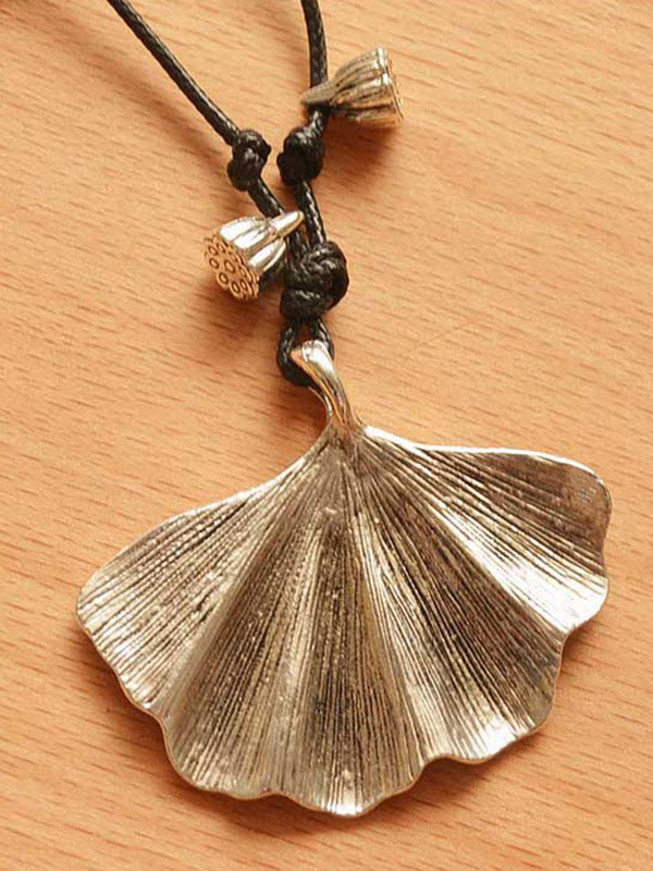 Artistic Retro Vintage Alloy Leaf  Necklace by migunica