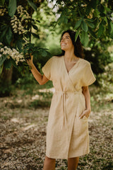 Linen wrap dress OLIVIA by AmourLinen