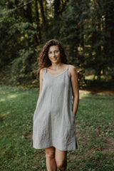 Linen slip dress ZOE by AmourLinen