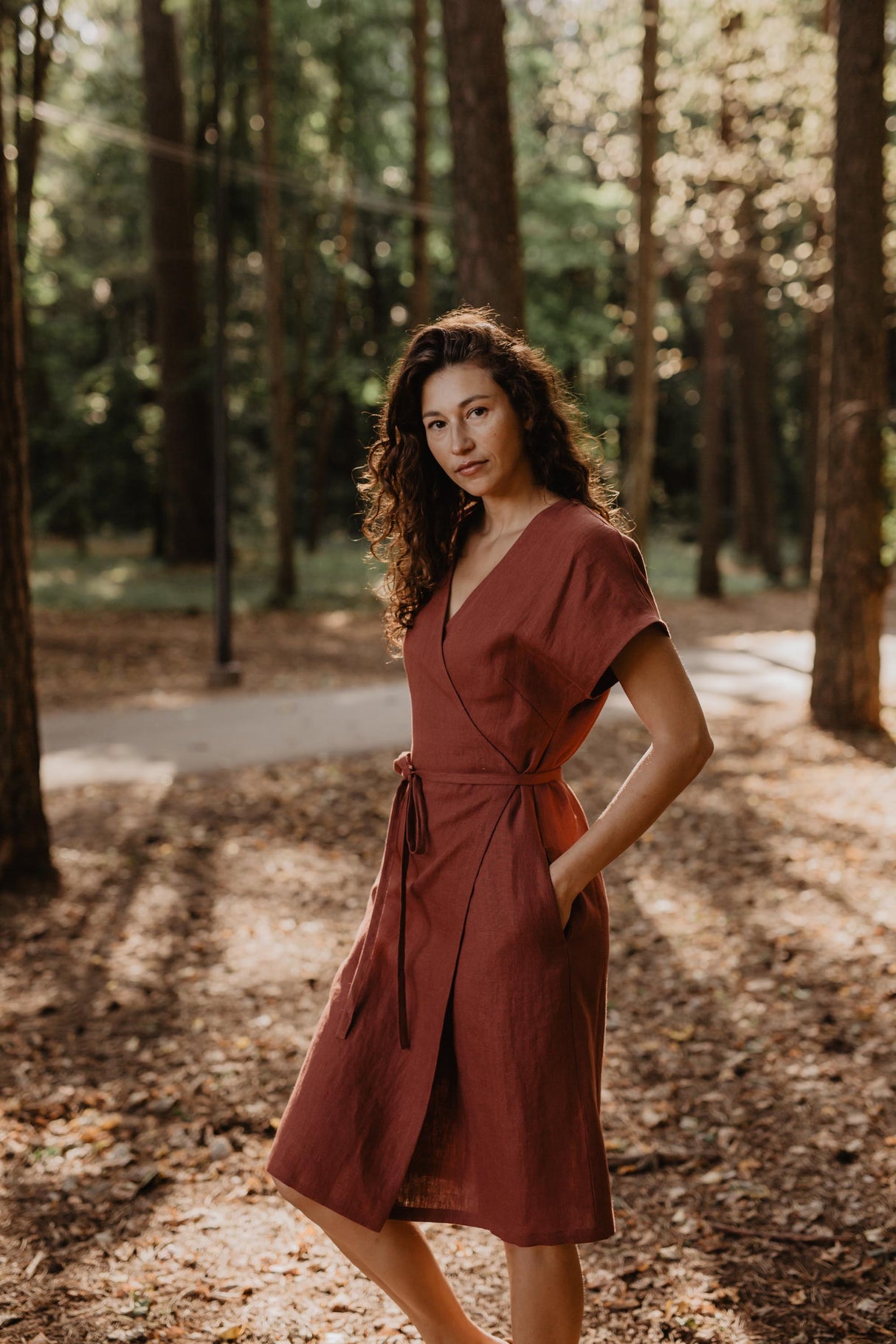 Linen wrap dress Rome by AmourLinen