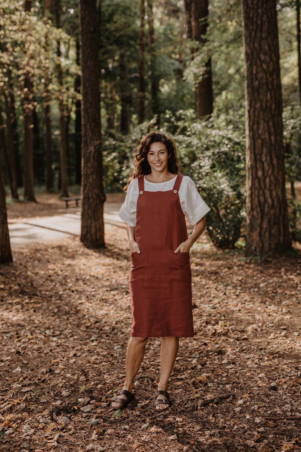 Linen apron dress JADE by AmourLinen