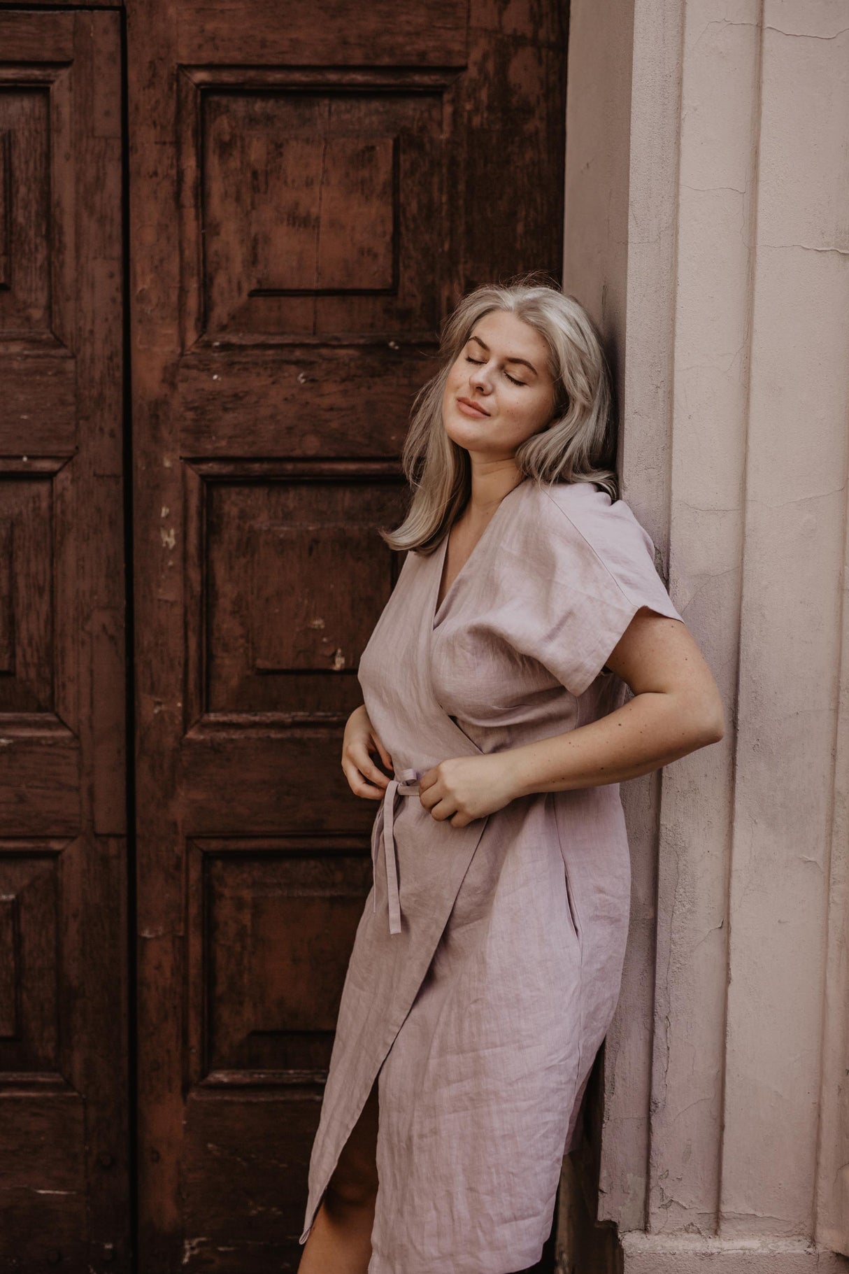 Linen wrap dress Rome by AmourLinen