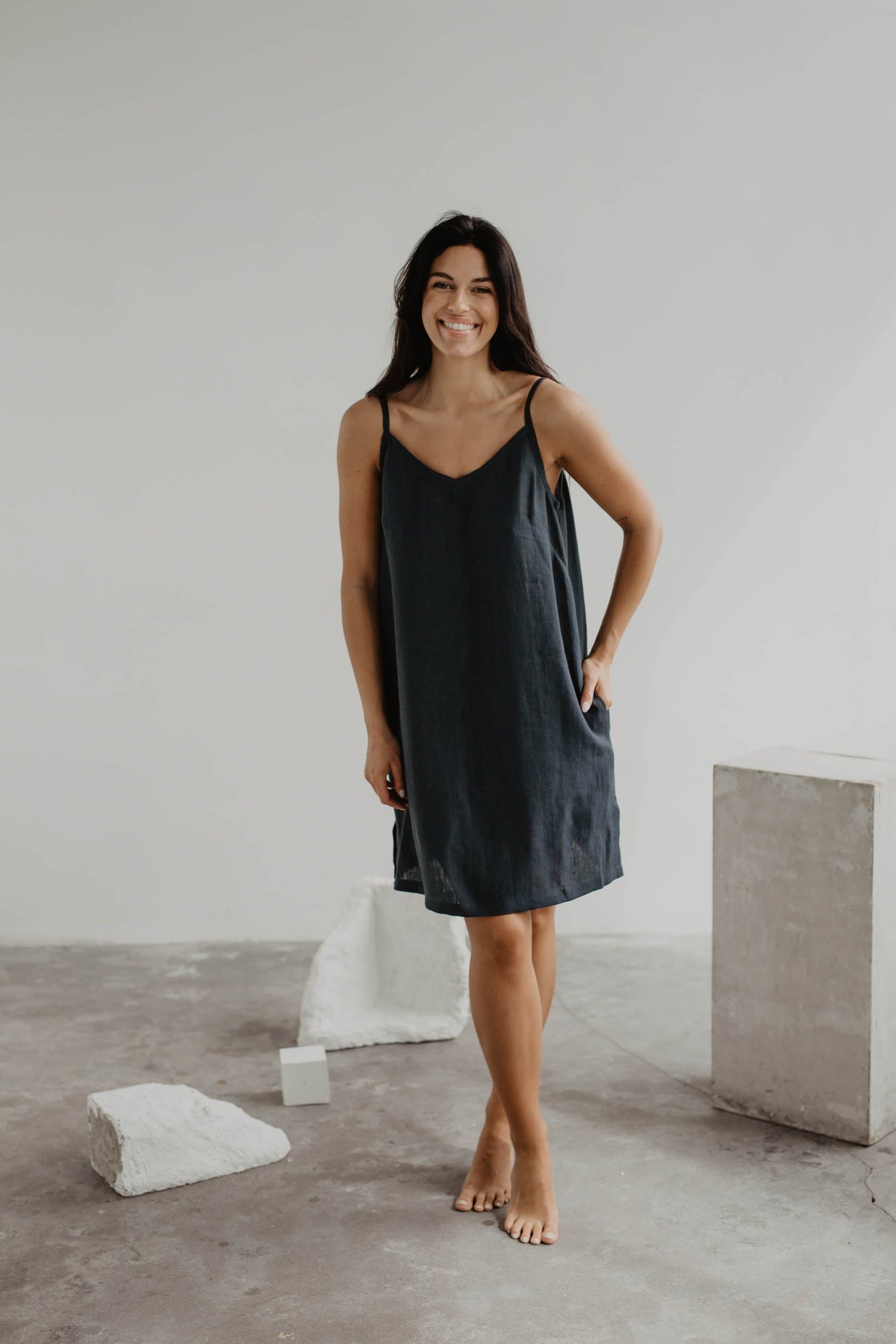 Linen slip dress ZOE by AmourLinen