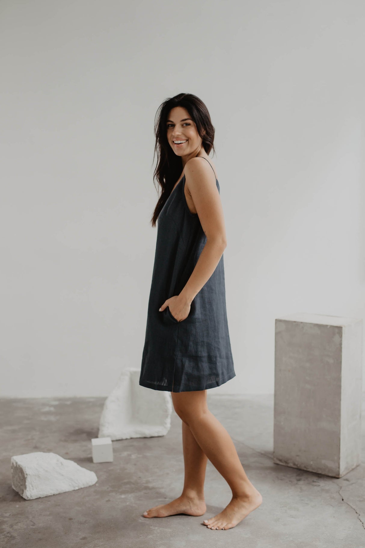 Linen slip dress ZOE by AmourLinen