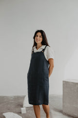 Linen apron dress JADE by AmourLinen