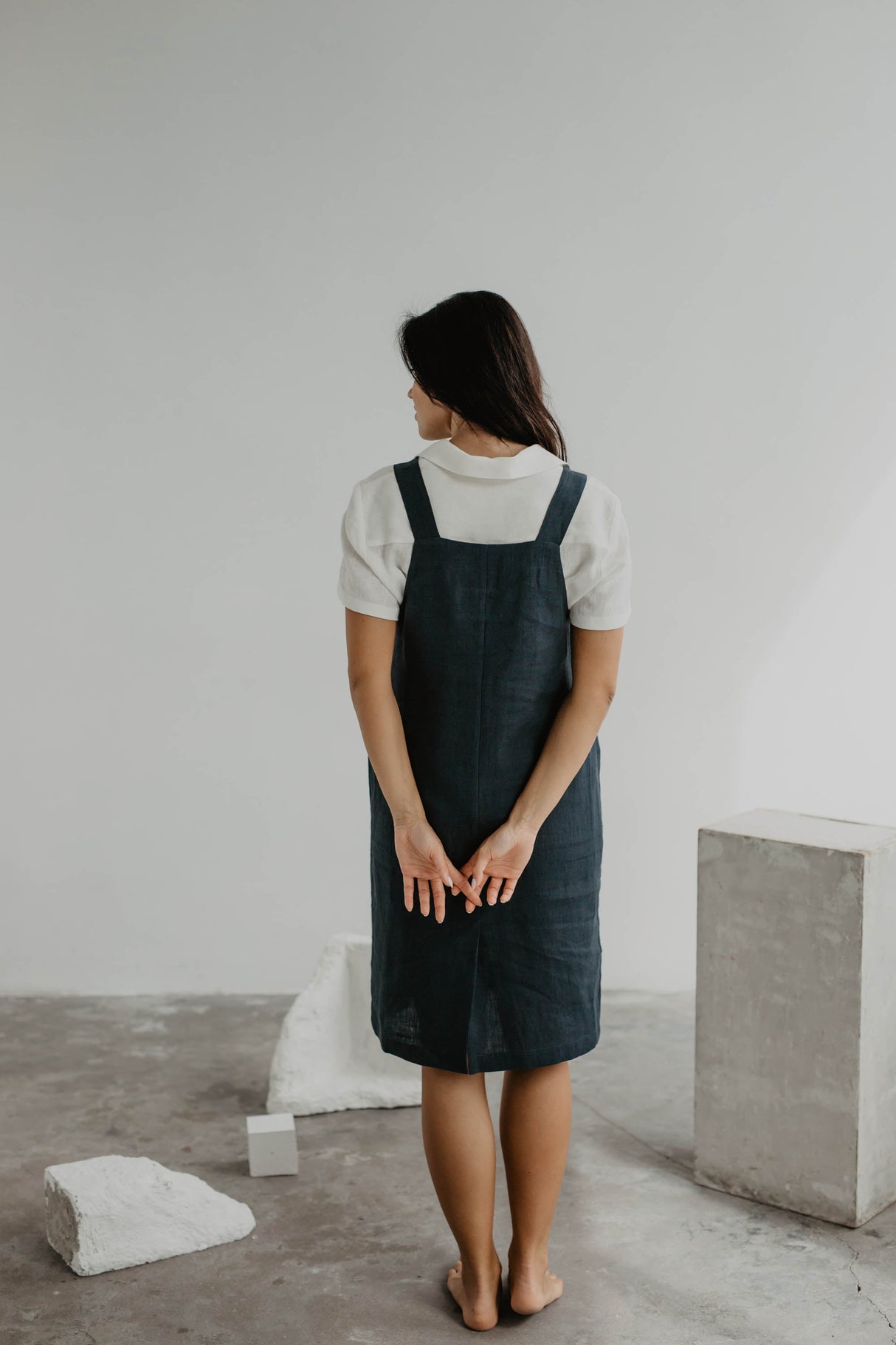 Linen apron dress JADE by AmourLinen