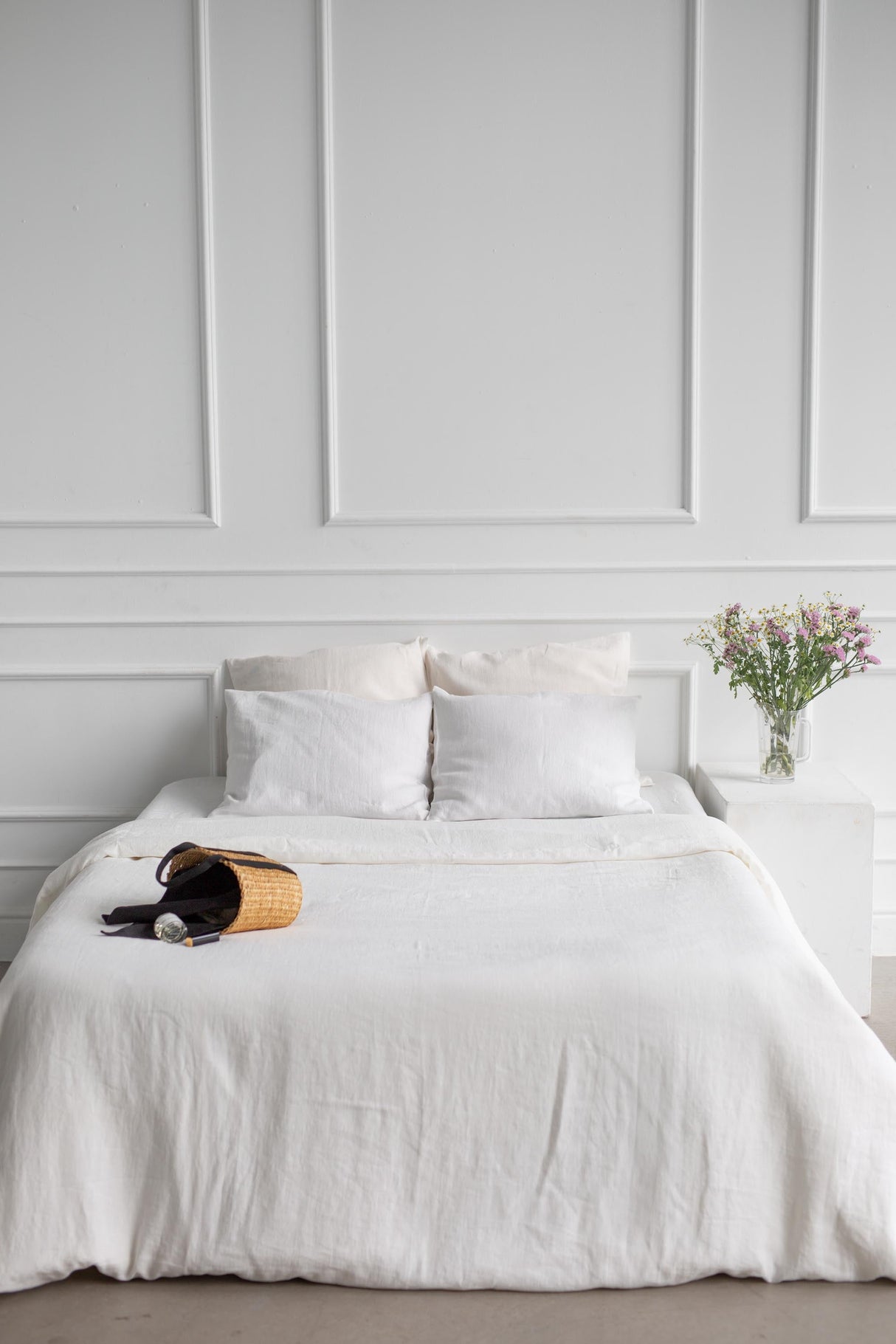 Linen pillowcase in White by AmourLinen