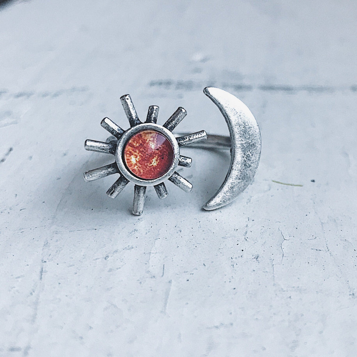 Sun and Moon Sculptural Statement Ring by Yugen Handmade