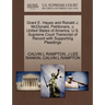 Grant E. Hayes and Ronald J. McDonald, Petitioners, V. United States of America. U.S. Supreme Court Transcript of Record with Supporting Pleadings