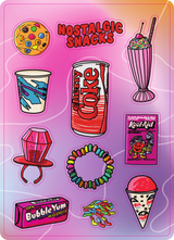 Nostalgic Snacks Sticker Sheet by Quirky Crate