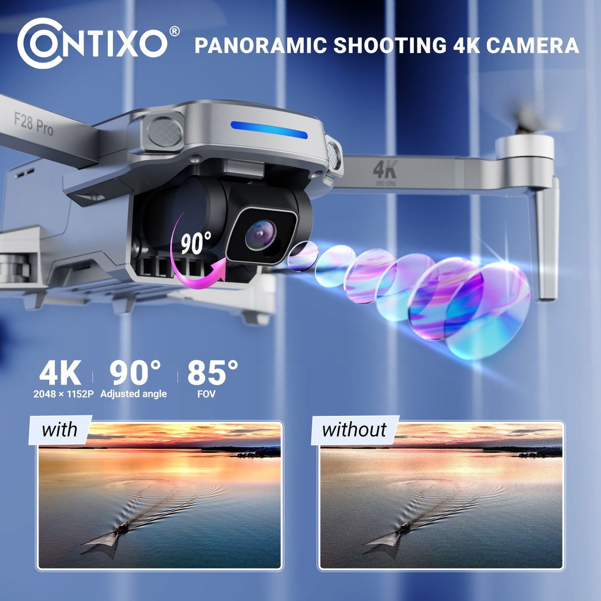 Contixo F28 Pro Foldable Drone with 4K FHD Camera and Carrying Case by Contixo