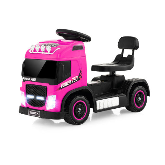 6V Kids Electric Ride-on Truck with Height Adjustable Seat-Pink