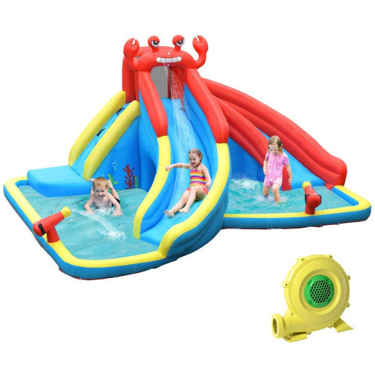 Inflatable Water Slide Bounce House with Water Cannon and 950W Blower