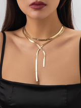 Hollow Solid Color Clavicle Chain Necklaces Accessories by migunica