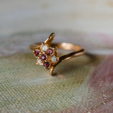 Vintage 1970's Amethyst Crystal and Genuine Pinfire Opal Ring 18kt Yellow Gold Electroplated Ring by PVD Vintage Jewelry