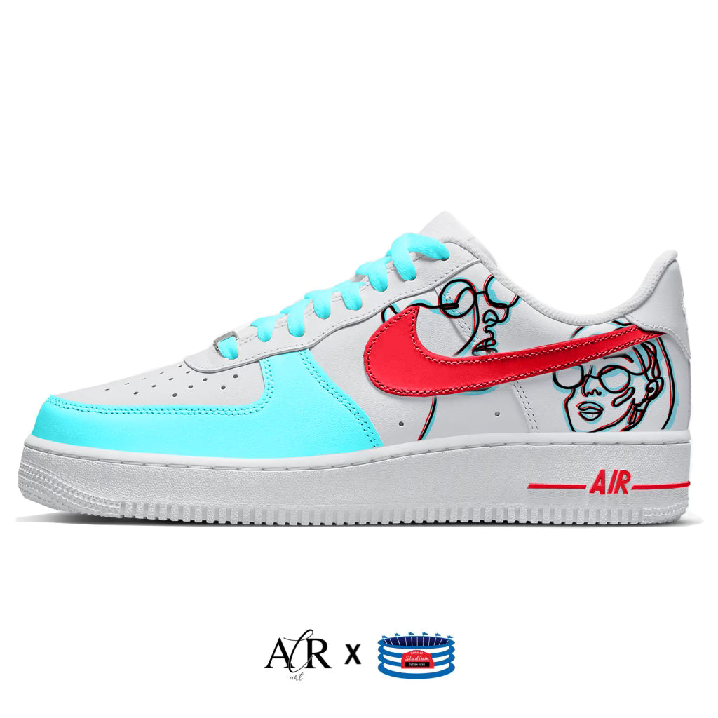 "3D Line Art" Nike Air Force 1 Low Shoes by Stadium Custom Kicks