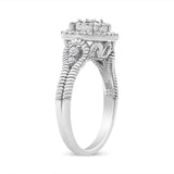 .925 Sterling Silver 1/3 Cttw Miracle Set Round-Cut Diamond Cocktail Ring (H-I Color, I1-I2 Clarity) by Haus of Brilliance